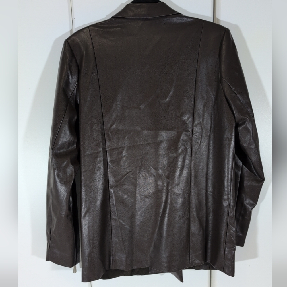 4th and Reckless Women Brown Faux Leather Jacket Size Large - Picture 6 of 10